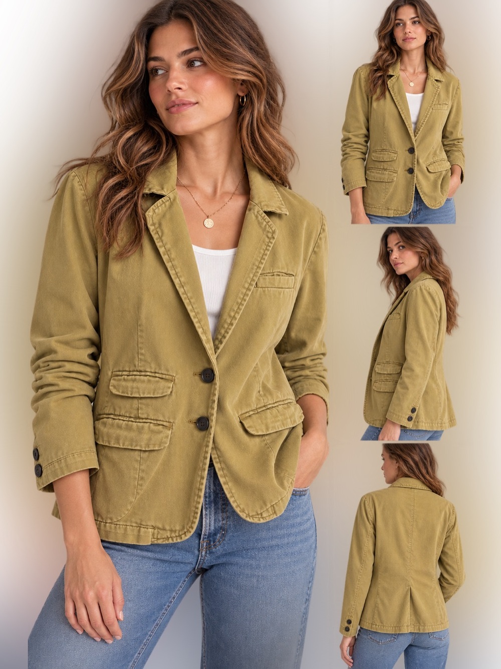 Anthropologie Hei Hei Green khaki Jacket Xs